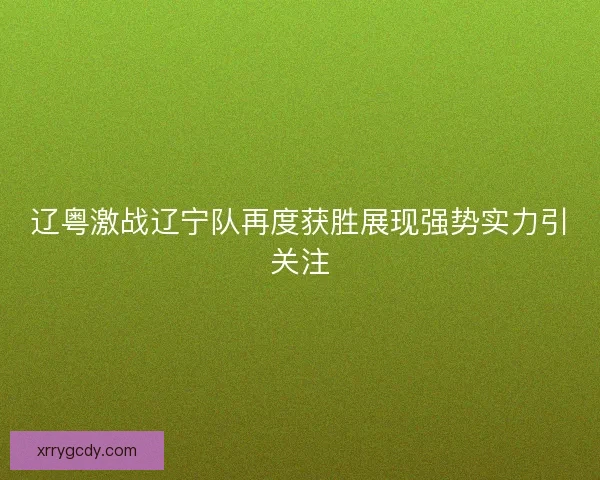 辽粤激战辽宁队再度获胜展现强势实力引关注